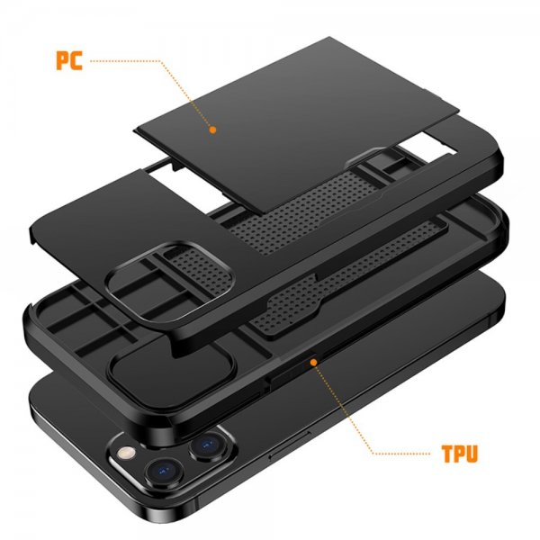 iPhone 12/iPhone 12 Pro Deksel Card Slide Blå