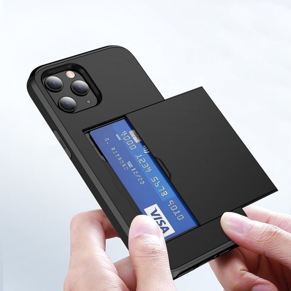 iPhone 12/iPhone 12 Pro Deksel Card Slide Svart