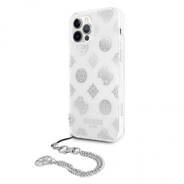 Guess iPhone 12/iPhone 12 Pro Deksel Chain Peony Sølv
