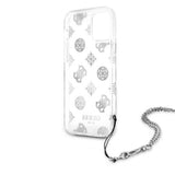 Guess iPhone 12/iPhone 12 Pro Deksel Chain Peony Sølv