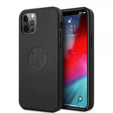 BMW iPhone 12/iPhone 12 Pro Deksel Embossed Logo Svart