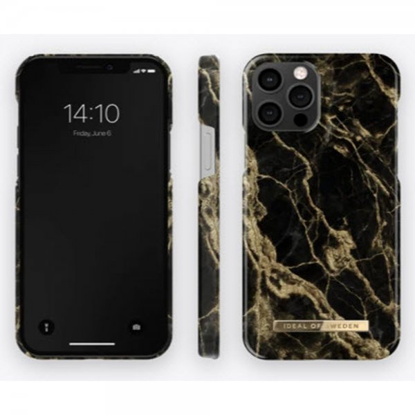Ideal of Sweden iPhone 12/iPhone 12 Pro Deksel Fashion Case Golden Smoke Marble