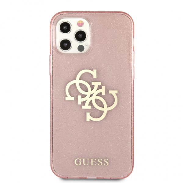Guess iPhone 12/iPhone 12 Pro Deksel Full Glitter Rosa