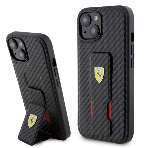 Ferrari iPhone 12/iPhone 12 Pro Deksel Grip Stand Function Svart