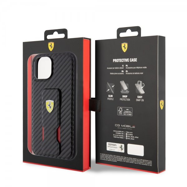 Ferrari iPhone 12/iPhone 12 Pro Deksel Grip Stand Function Svart