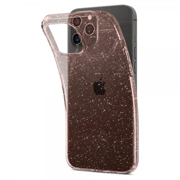 Spigen iPhone 12/iPhone 12 Pro Deksel Liquid Crystal Glitter Rose Quartz