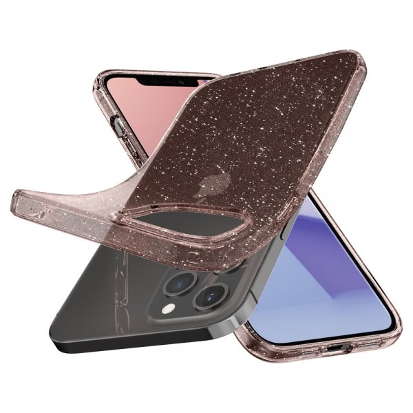Spigen iPhone 12/iPhone 12 Pro Deksel Liquid Crystal Glitter Rose Quartz