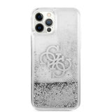 Guess iPhone 12/iPhone 12 Pro Deksel Liquid Glitter Sølv Klar