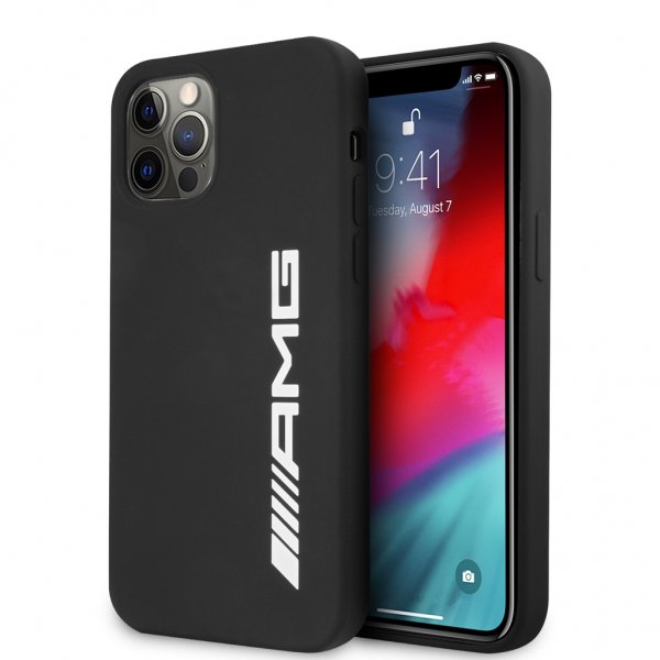 AMG iPhone 12/iPhone 12 Pro Deksel Liquid Silicone Svart