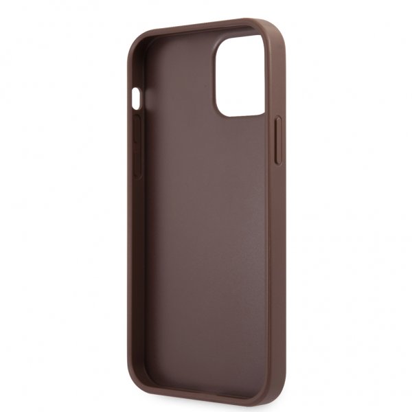 Guess iPhone 12/iPhone 12 Pro Deksel Metal Logo Brun