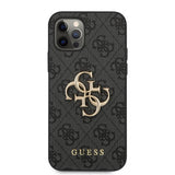 Guess iPhone 12/iPhone 12 Pro Deksel Metal Logo Grå