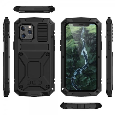 R-JUST iPhone 12/iPhone 12 Pro Deksel Metall Støtsikker Svart
