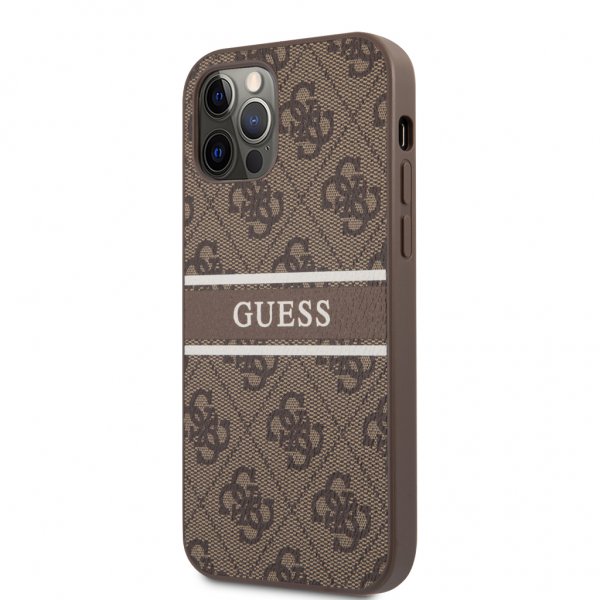 Guess iPhone 12/iPhone 12 Pro Deksel Printed Stripe Brun