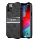 Guess iPhone 12/iPhone 12 Pro Deksel Printed Stripe Grå