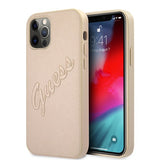 Guess iPhone 12/iPhone 12 Pro Deksel Saffiano Vintage Script Gull