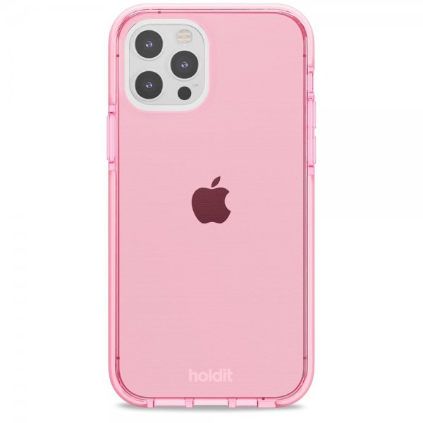 holdit iPhone 12/iPhone 12 Pro Deksel Seethru Bright Pink