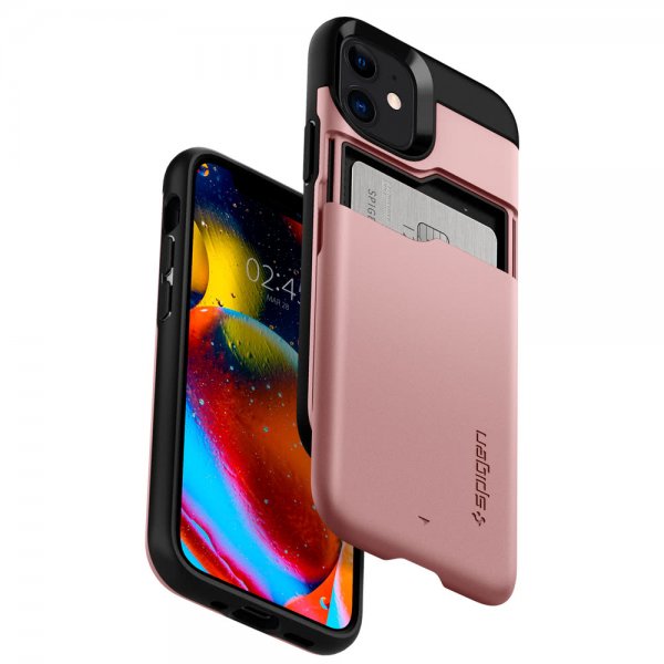 Spigen iPhone 12/iPhone 12 Pro Deksel Slim Armor CS Rosegull