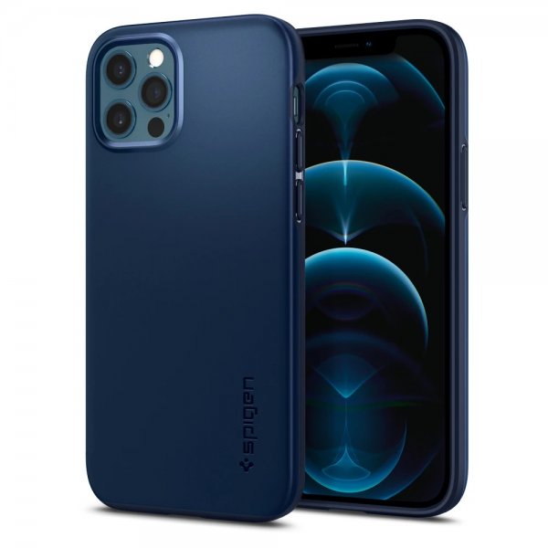 Spigen iPhone 12/iPhone 12 Pro Deksel Thin Fit Navy Blue