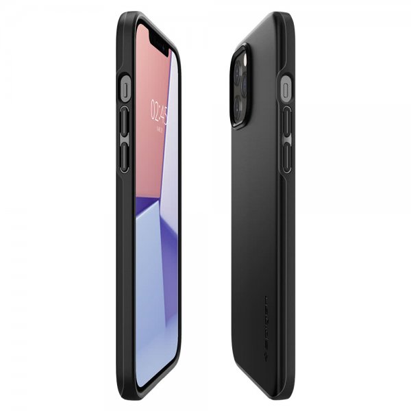 Spigen iPhone 12/iPhone 12 Pro Deksel Thin Fit Svart