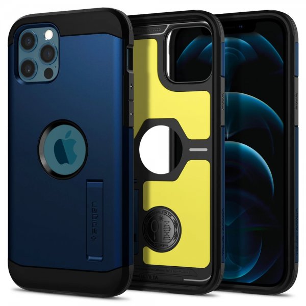 Spigen iPhone 12/iPhone 12 Pro Deksel Tough Armor Navy Blue