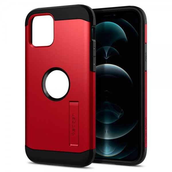 Spigen iPhone 12/iPhone 12 Pro Deksel Tough Armor Rød
