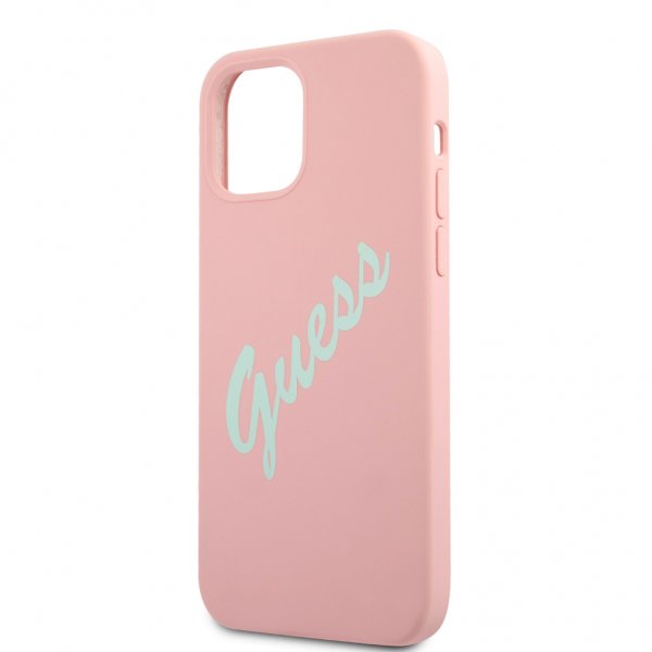 Guess iPhone 12/iPhone 12 Pro Deksel Vintage Silicone Rosa