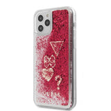 Guess iPhone 12/iPhone 12 Pro Deksel Liquid Glitter Charms Raspberry