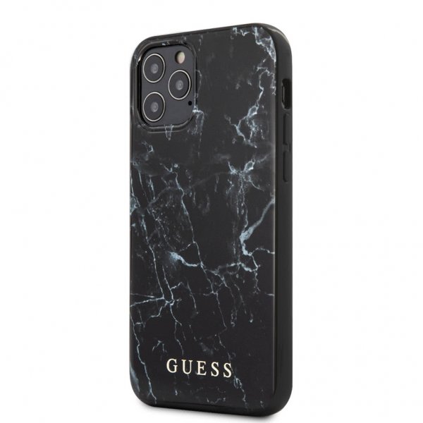 Guess iPhone 12/iPhone 12 Pro Deksel Marble Cover Svart