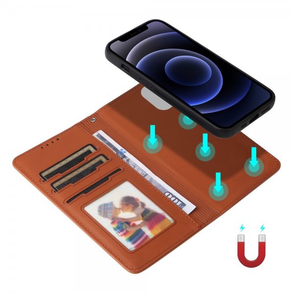 Betopnice iPhone 12 Mini Etui Avtagbart Deksel 005 Brun
