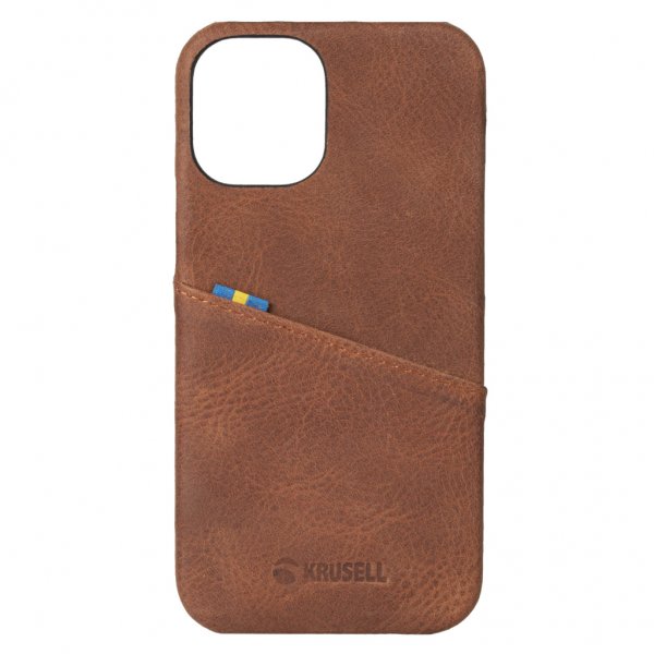 Krusell iPhone 12 Mini Deksel Sunne CardCover Vintage Cognac