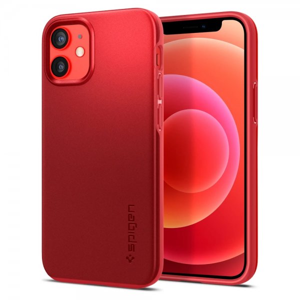 Spigen iPhone 12 Mini Deksel Thin Fit Rød