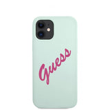 Guess iPhone 12 Mini Deksel Vintage Silicone Script Blå