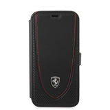 Ferrari iPhone 12 Pro Max Etui Logo Perforert Svart