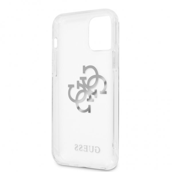 Guess iPhone 12 Pro Max Deksel 4G Logo Sølv Klar