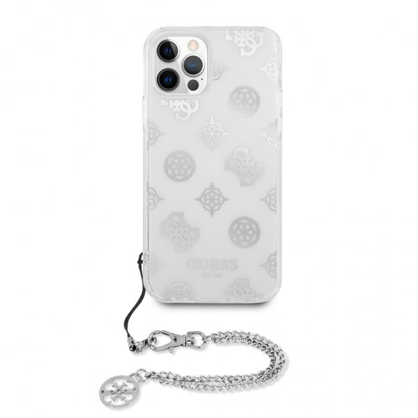 Guess iPhone 12 Pro Max Deksel Chain Peony Sølv