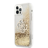 Guess iPhone 12 Pro Max Deksel Liquid Glitter Gull Klar