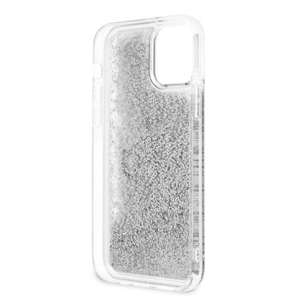 Guess iPhone 12 Pro Max Deksel Liquid Glitter Sølv Klar