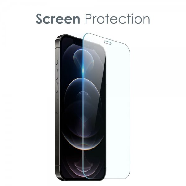 Northjo iPhone 12 Pro Max Deksel med Skjermbeskytter og Kamerabeskytter 3-i-1