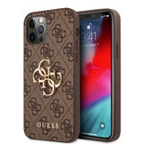 Guess iPhone 12 Pro Max Deksel Metal Logo Brun