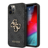Guess iPhone 12 Pro Max Deksel Metal Logo Grå