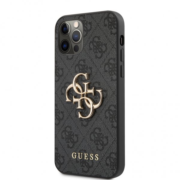 Guess iPhone 12 Pro Max Deksel Metal Logo Grå