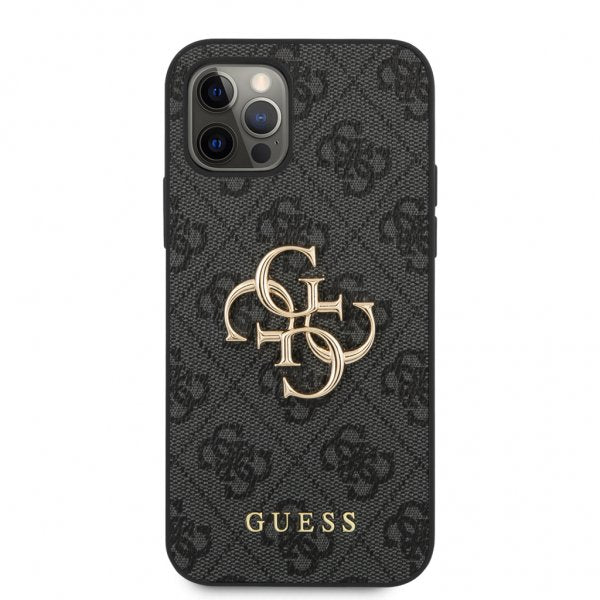Guess iPhone 12 Pro Max Deksel Metal Logo Grå