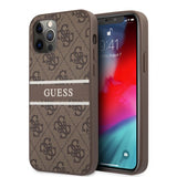 Guess iPhone 12 Pro Max Deksel Printed Stripe Brun