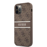 Guess iPhone 12 Pro Max Deksel Printed Stripe Brun