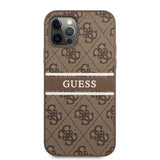 Guess iPhone 12 Pro Max Deksel Printed Stripe Brun