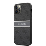 Guess iPhone 12 Pro Max Deksel Printed Stripe Grå