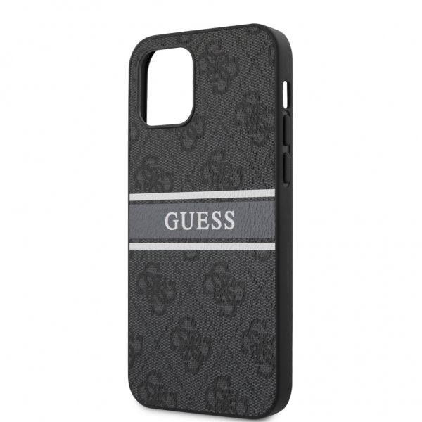 Guess iPhone 12 Pro Max Deksel Printed Stripe Grå