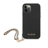 Guess iPhone 12 Pro Max Deksel Saffiano Chain Svart