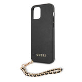 Guess iPhone 12 Pro Max Deksel Saffiano Chain Svart