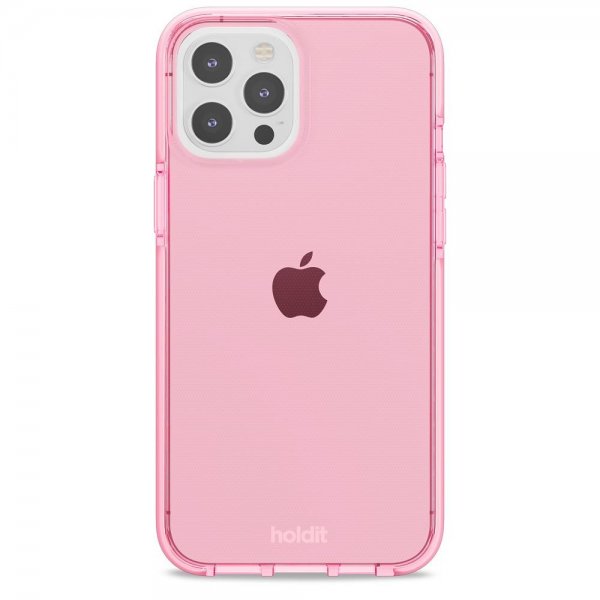 holdit iPhone 12 Pro Max Deksel Seethru Bright Pink